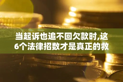 武汉当起诉也追不回欠款时,这6个法律招数才是真正的救命稻草